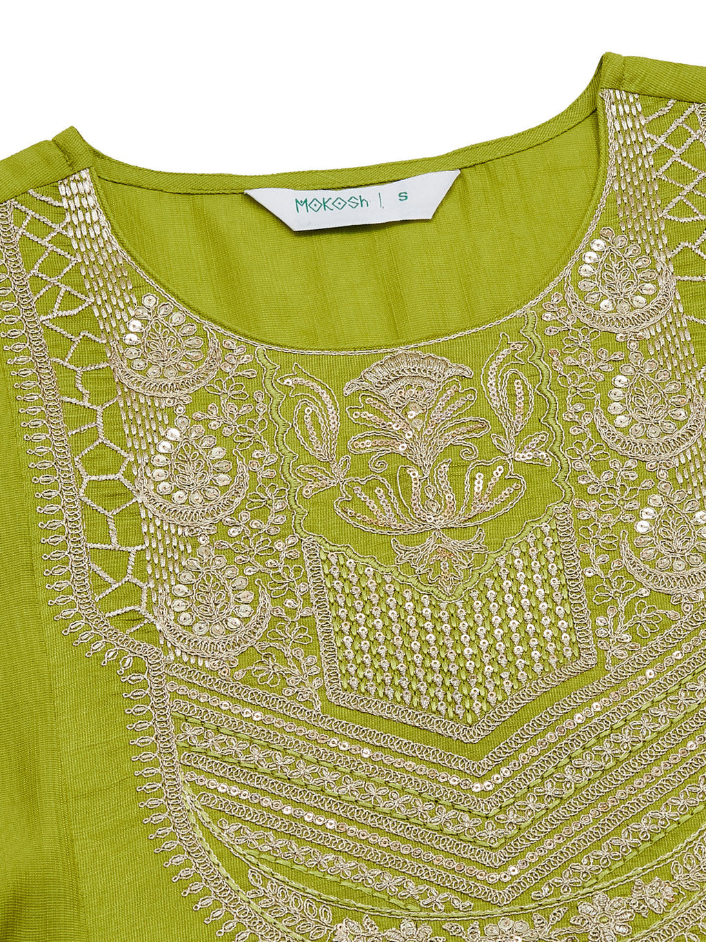Women’s Neon Embroidered Kurta Palazzo With Dupatta set